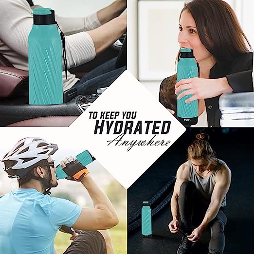 Baltra Berry Hot & Cold Stainless Steel Water Bottle with Inner Steel and Outer Plastic (Turquoise, 700 ml) Baltra Berry Hot & Cold Stainless Steel Water Bottle with Inner Steel and Outer Plastic (Turquoise, 700 ml)